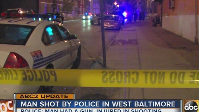 Man shot by police in Baltimore was armed with a gun, police say