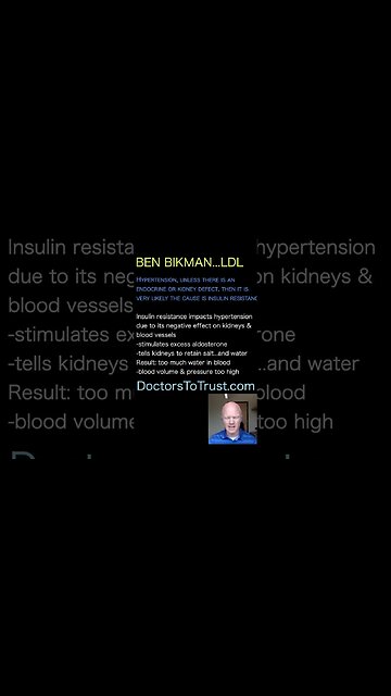 BEN BIKMAN. Hypertension is MOSTLY caused by insulin resistance. Yes...excess insulin