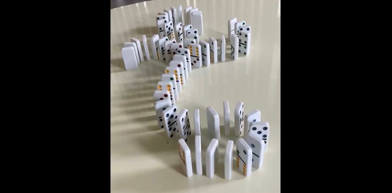 Dominoes Falling in Slow-Motion 2