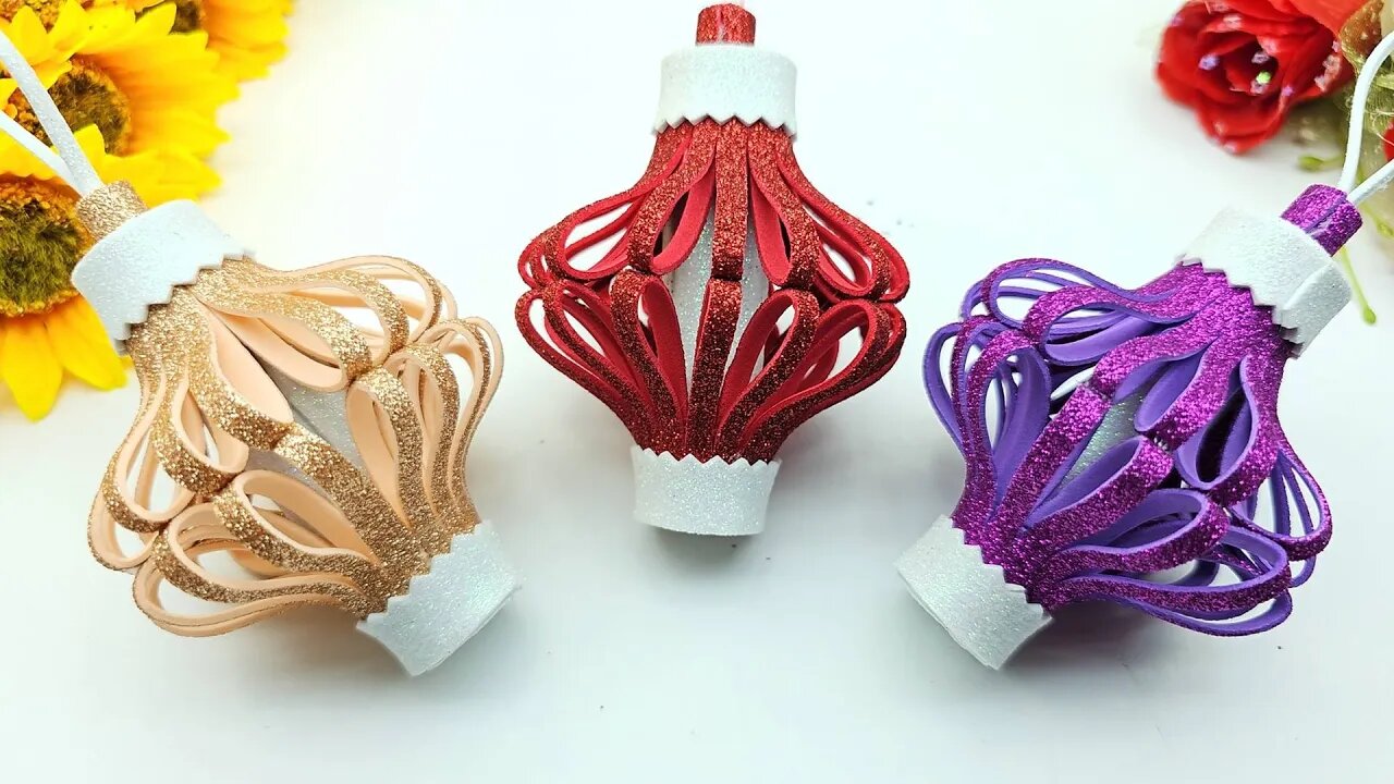 🎄Christmas Crafts Idea🎄Christmas Ornaments❄ Handmade Best Crafts With Glitter Paper