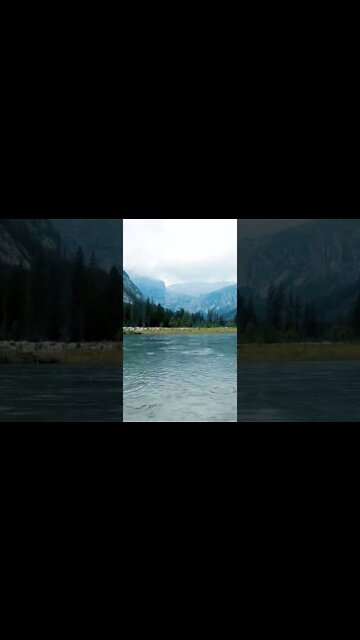 Rain River Lake Mountains Nature Panorama