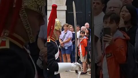 Kings guard screams make way at tourist #horseguardsparade