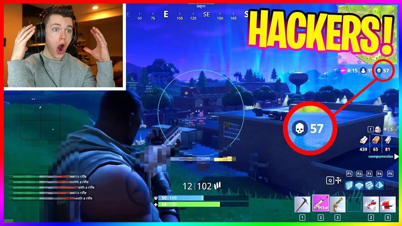 REACTING TO THE MOST ADVANCED HACKERS in FORTNITE: BATTLE ROYALE