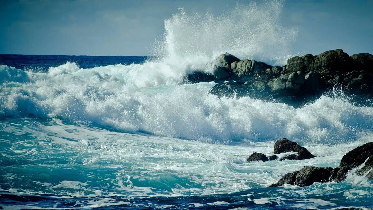 Ocean Waves Hitting Rock Sound | Calm Ocean Sound | Ocean for Sleep, Study