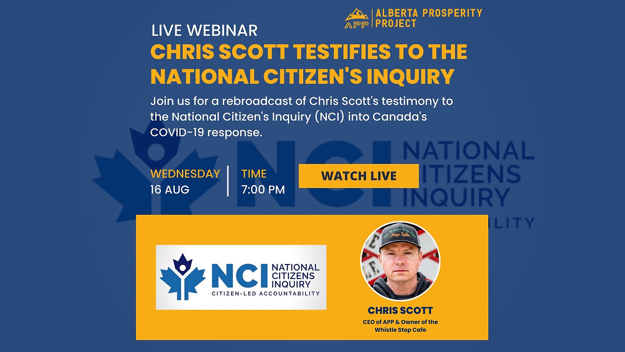 APP Webinar - Chris Scott testifies to the National Citizen's Inquiry