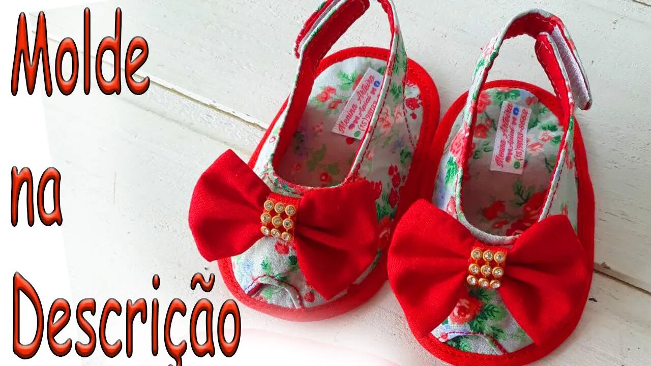 Como Fazer Sapatinho de Bebê Aula Completa Peeptoe Molde na descrição