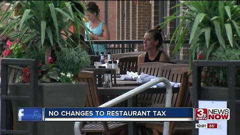 Restaurant tax stays for 2018