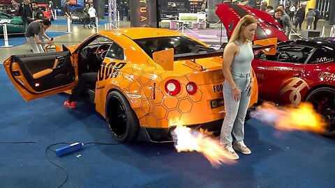 Supercars Revving at Car Show - LOUD SVJ, GT-R R35 Catches FIRE, Regera, Top Secret Supra.