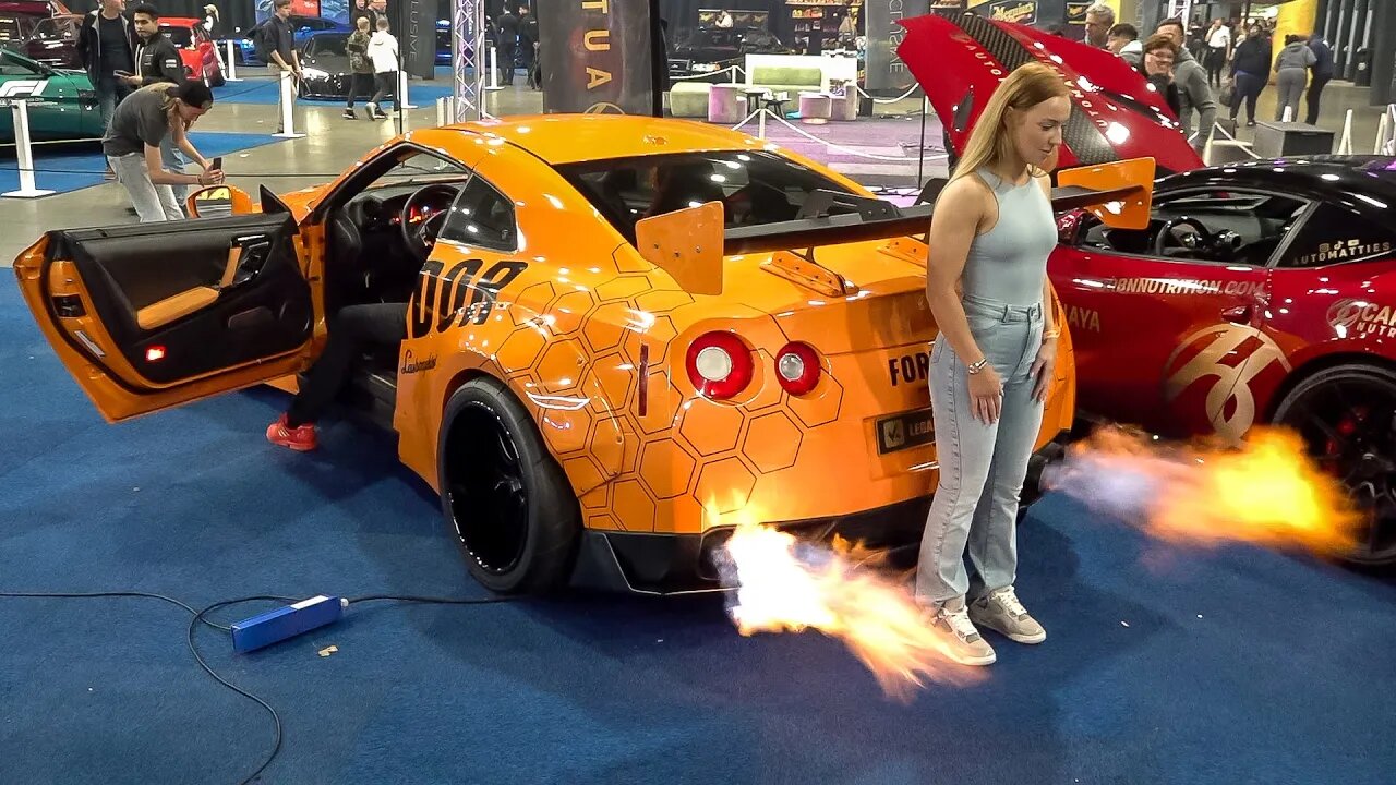 Supercars Revving at Car Show - LOUD SVJ, GT-R R35 Catches FIRE, Regera, Top Secret Supra.