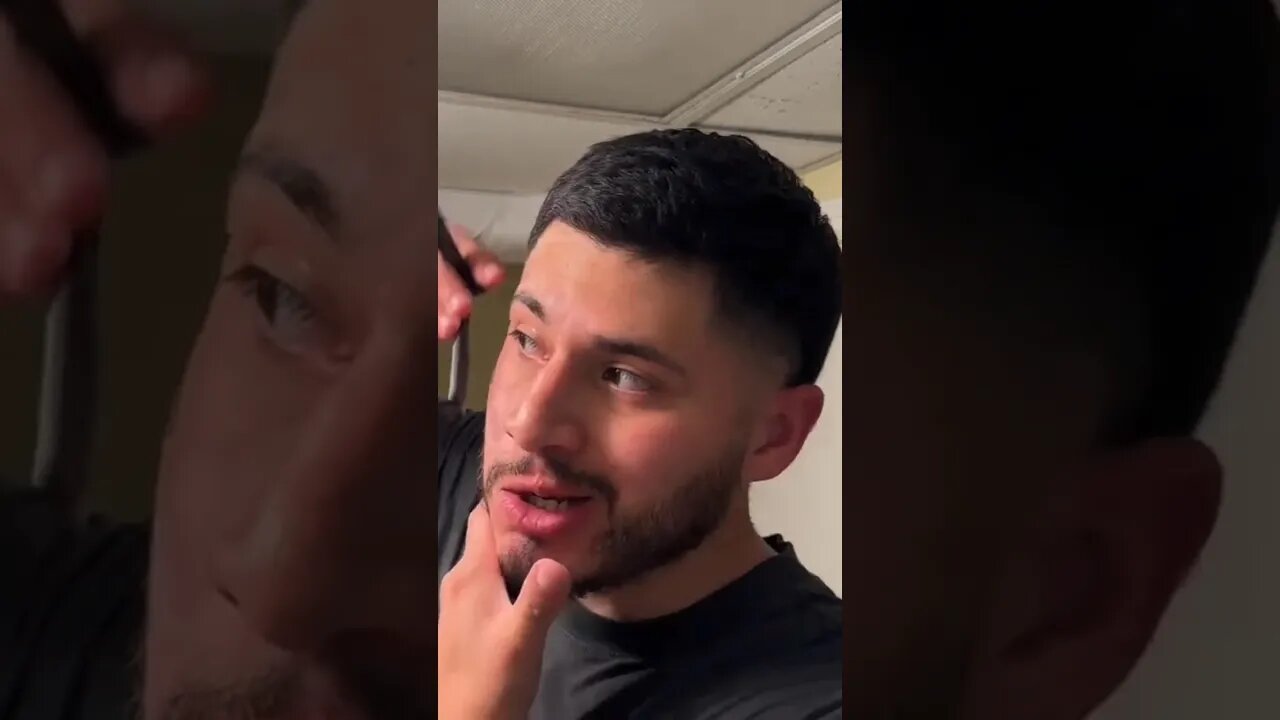 HOW I SHAPE UP MY BEARD LINE (Before & After) #shorts
