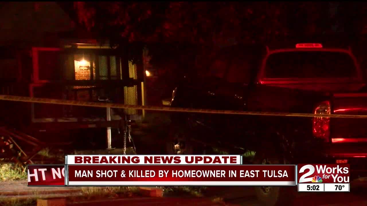 man shot and killed by homeowner in east tulsa