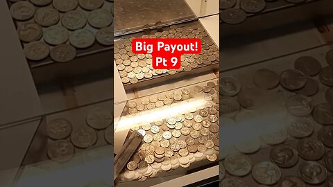 Big Payout! Bonus hole coin pusher pt 9. #coinpusher #coinpusherjackpot #arcade