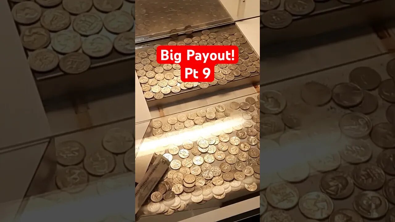 Big Payout! Bonus hole coin pusher pt 9. #coinpusher #coinpusherjackpot #arcade