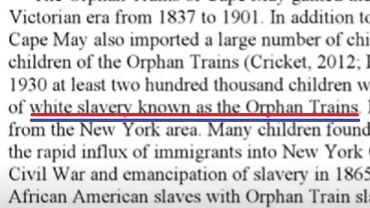 TRUTH OF THE ORPHAN TRAIN: IMMIGRANTS = IMPORTED GOODS