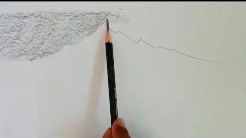 Pencil drawing landscape scenery