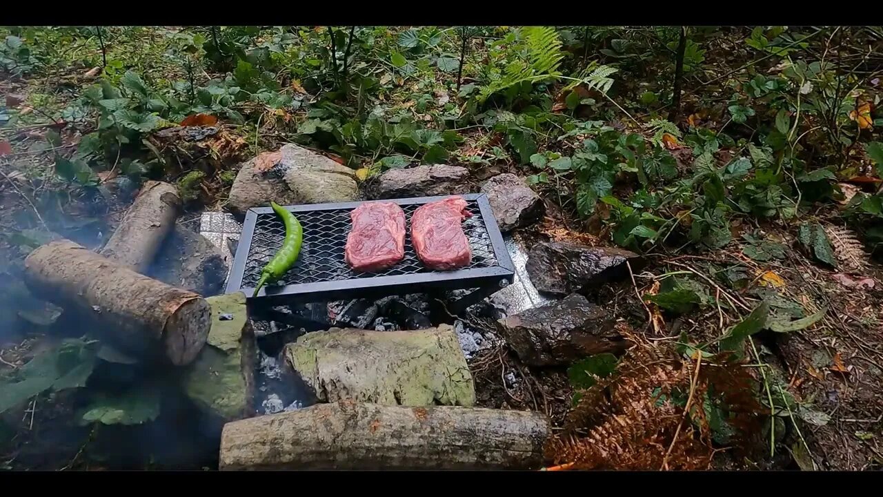 Camping alone in heavy rain and thunder -20