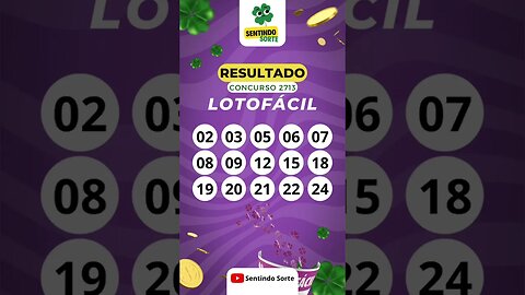 🍀 Resultado LOTOFACIL 2713 | Sentindo Sorte #shorts