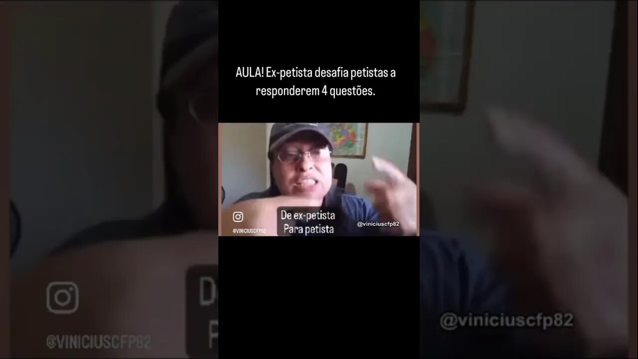 AULA! Ex-petista desafia petistas a responderem 4 questões.