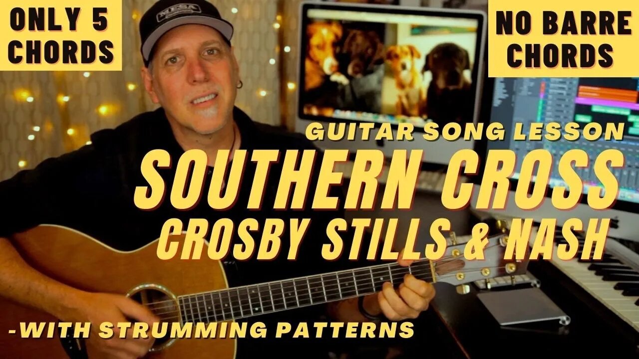 Crosby Stills & Nash Southern Cross Acoustic Guitar Song Lesson - 5 chords