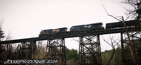 NS 30T CROSSES THE FAMOUS HARPURSVILLE TRESTLE