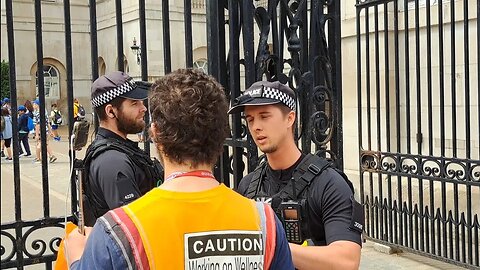 Police warn a youtuber not to cause trouble at horse guards #horseguardsparade