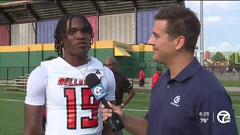 Belleville QB Bryce Underwood talks with Brad Galli at our Game of the Week