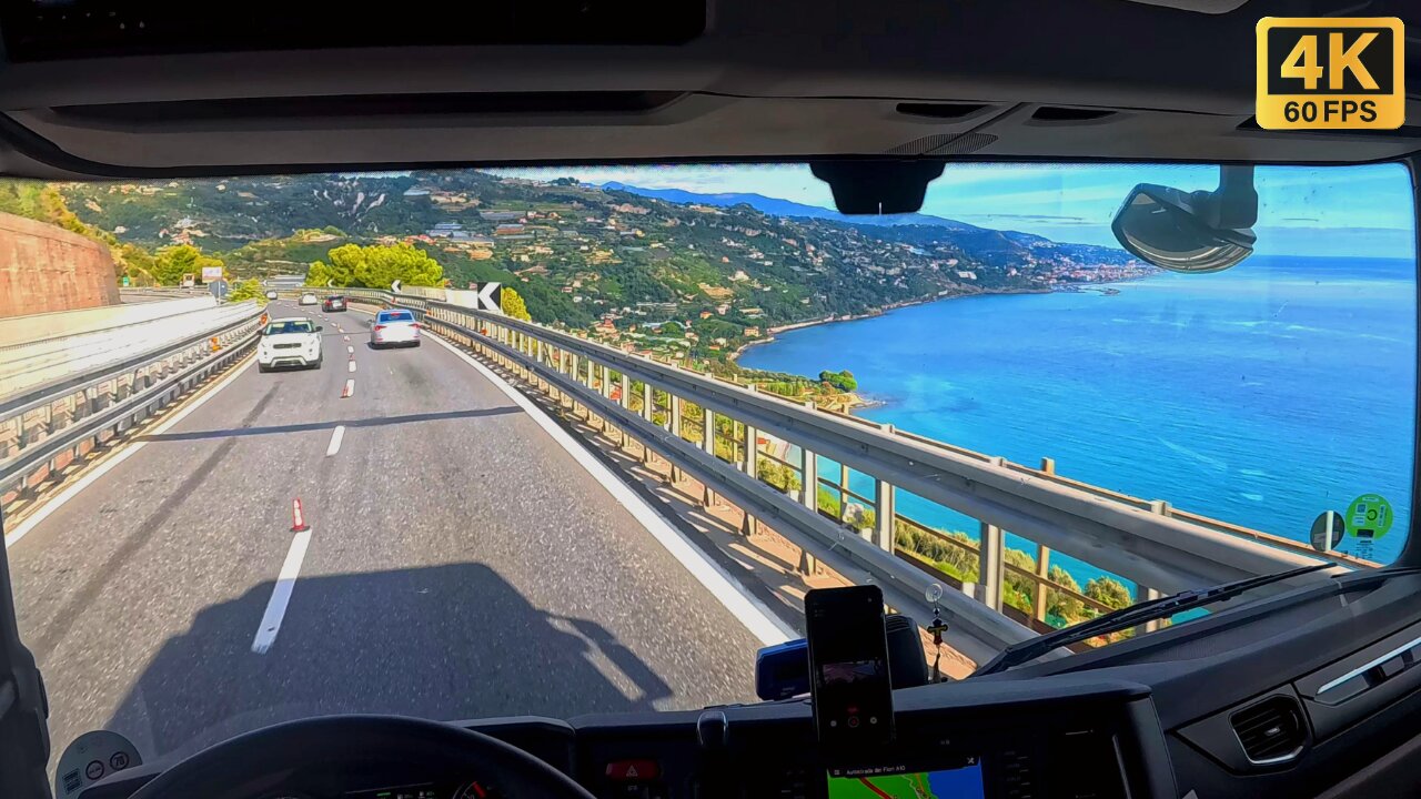 The BEST POV Truck Driving Experience on the Italian Coast! Scania V8