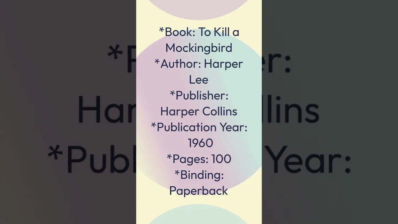 Book Review: To Kill a Mockingbird by Harper Lee #shorts