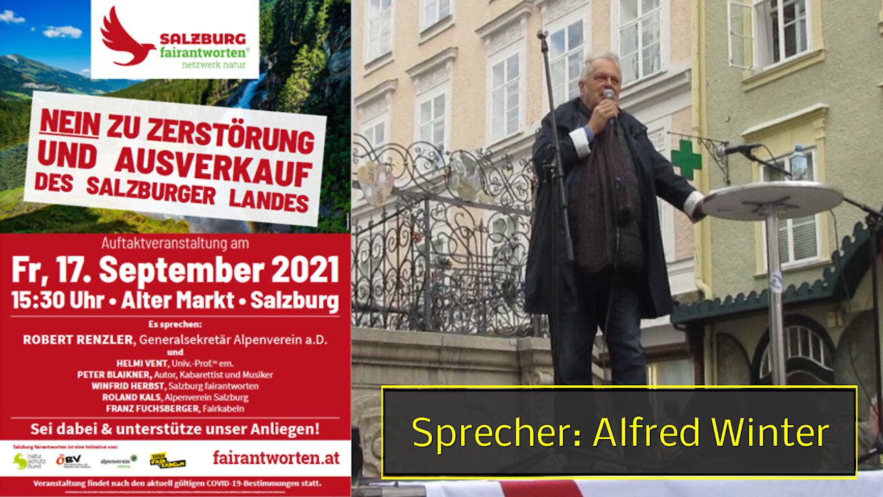 Rede von Alfred Winter von Salzburg fairantworten am 17. Sep. 2021