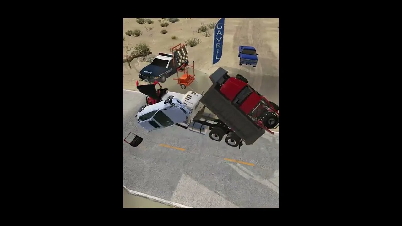 |MiniBeamNG/ Dump Trucks vs Giant Pit - BeamNG.Drive