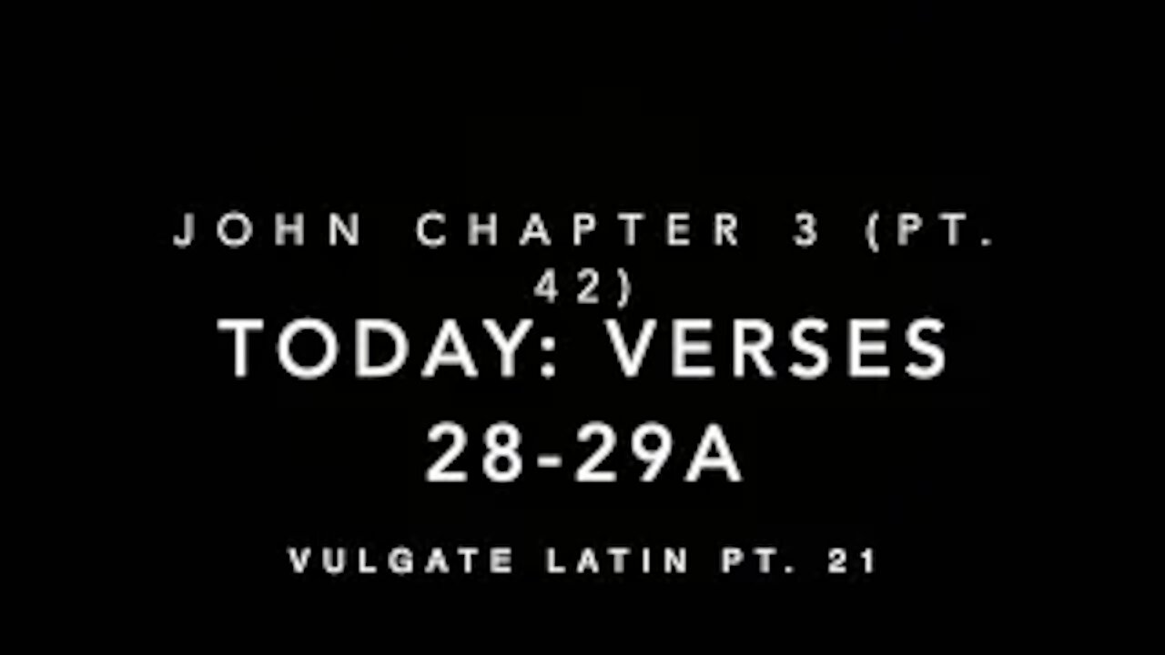 John Ch 3 Part 42 Verses 28–29a (Vulgate 21)