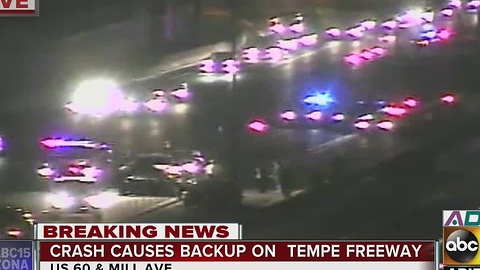 Crash in Tempe causing traffic backups