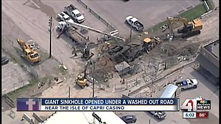 Giant KCMO sinkhole opens near Isle of Capri Casino