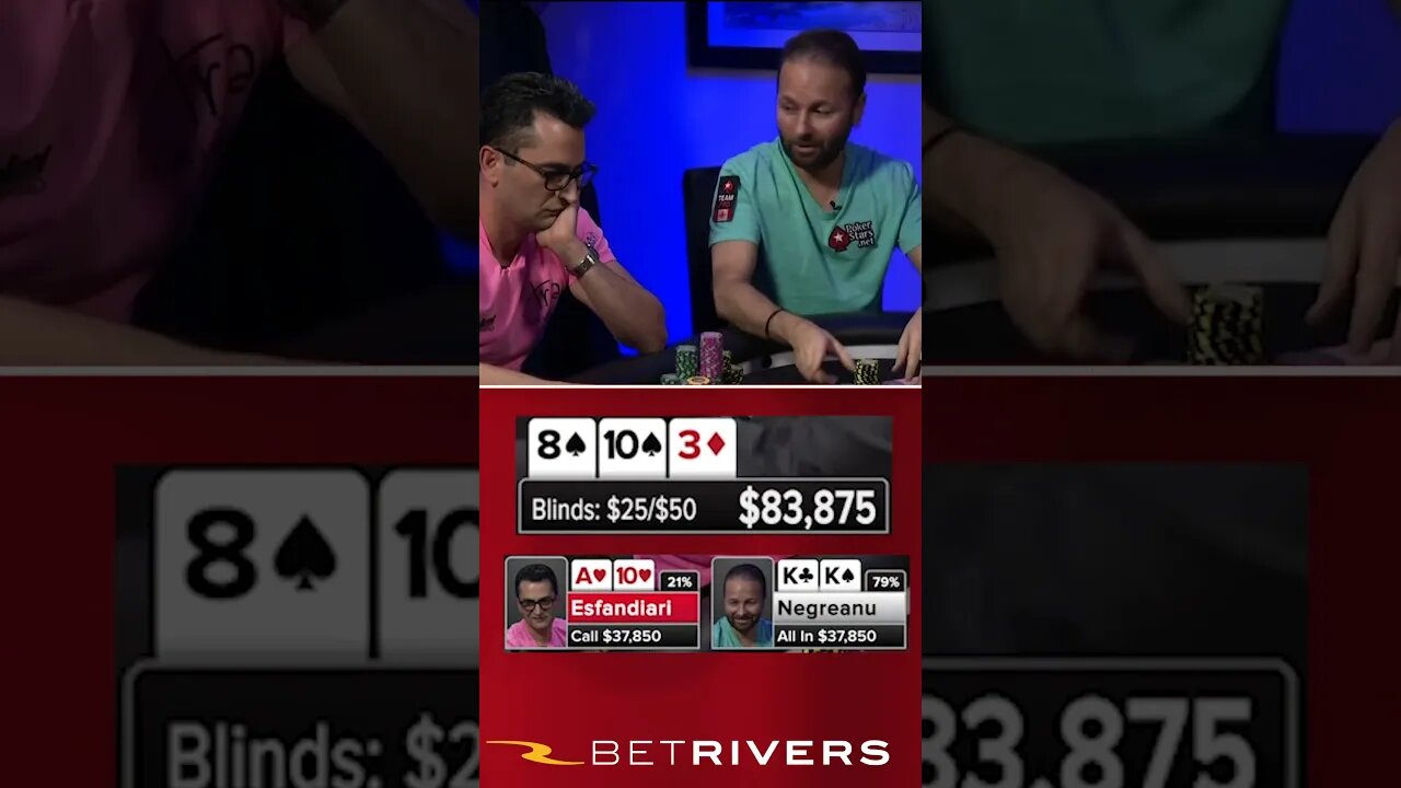 Negreanu Wrecks Esfandiari with Pocket KINGS in the 4x Straddle!! $84,000! #shorts