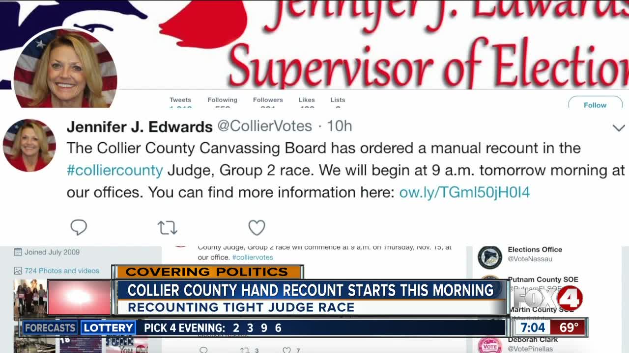 Collier County starts manual recount for local judge's race