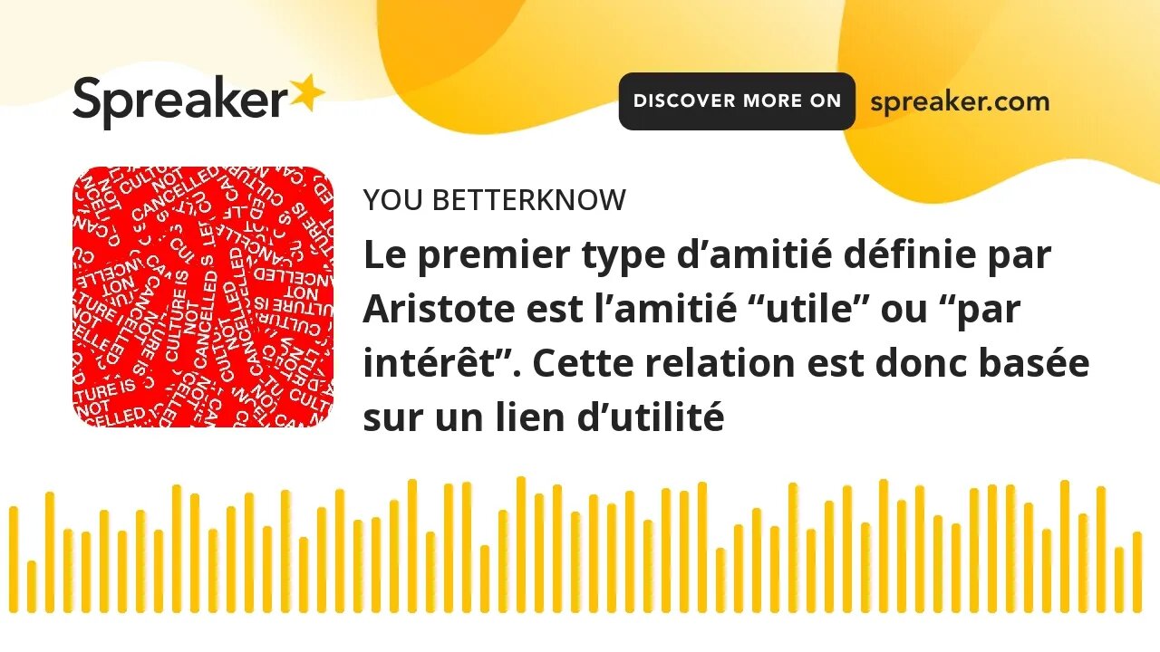 Le premier type d’amitié définie par Aristote est l’amitié “utile” ou “par intérêt”. Cette relation