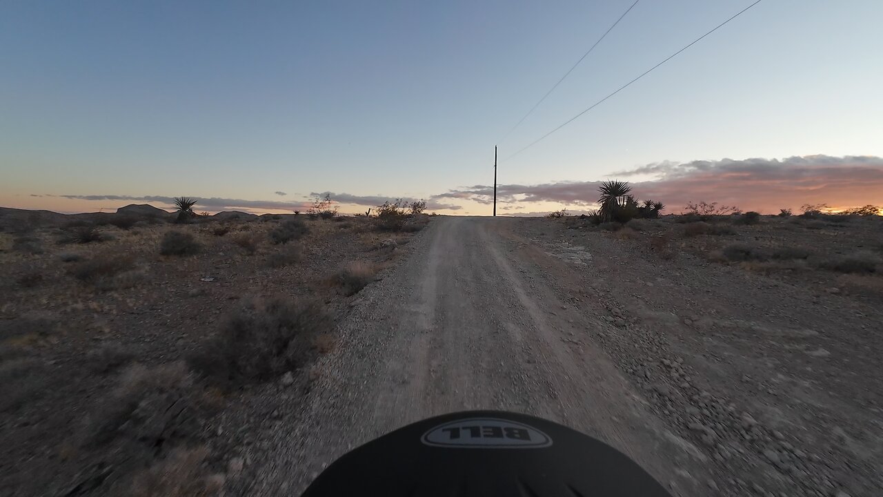 Motovlog 7, a twilight ride on a dirt road.