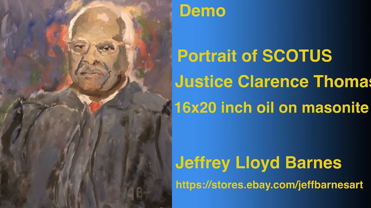 Oil Painting Portrait Demo Justice Clarence Thomas | Jeff Barnes Art