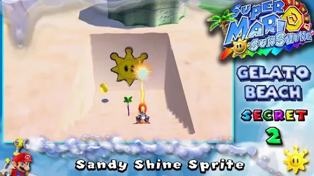 Super Mario Sunshine: Gelato Beach [Secret #2] - Sandy Shine Sprite (commentary) Switch