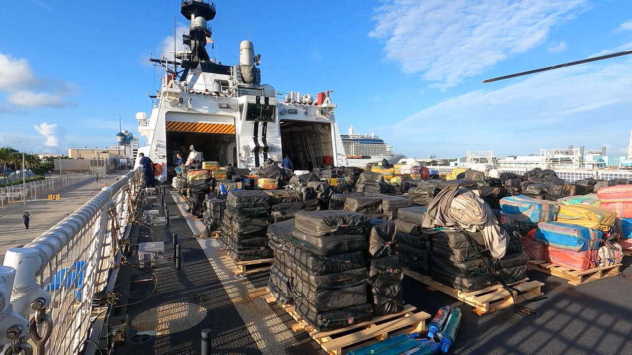 Coast Guard Cutter James offloads more than $1.45 billion in cocaine, marijuana at Port Everglades