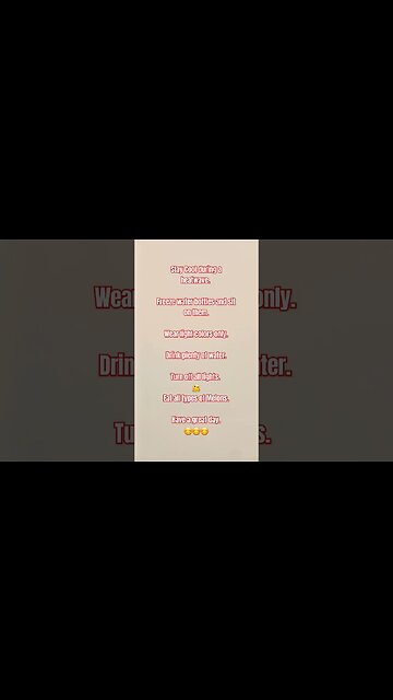 Summer Tips for a heatwave. Stay cool and drink plenty of water.