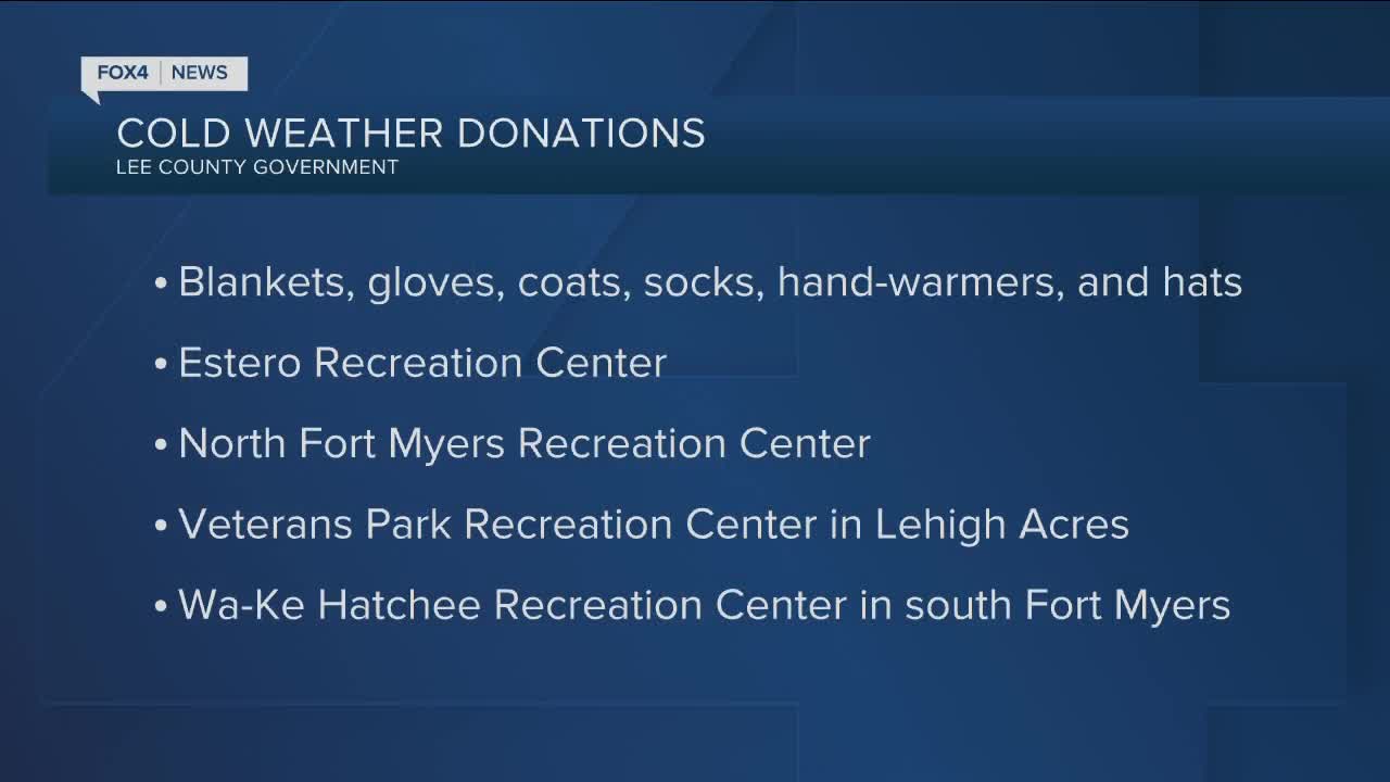 Lee County asking for donations for homeless during the cold weather