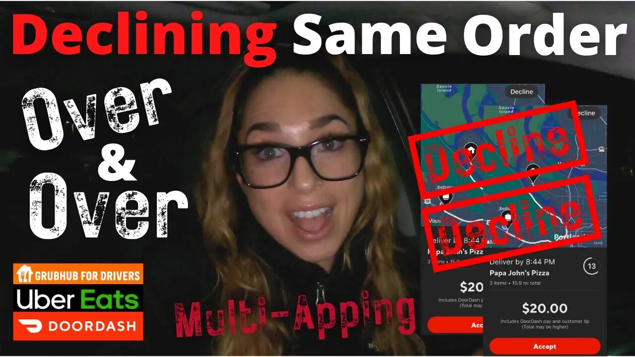 Uber Eats, DoorDash, And GrubHub Driver Ride Along | Declining Same Order | Part 3