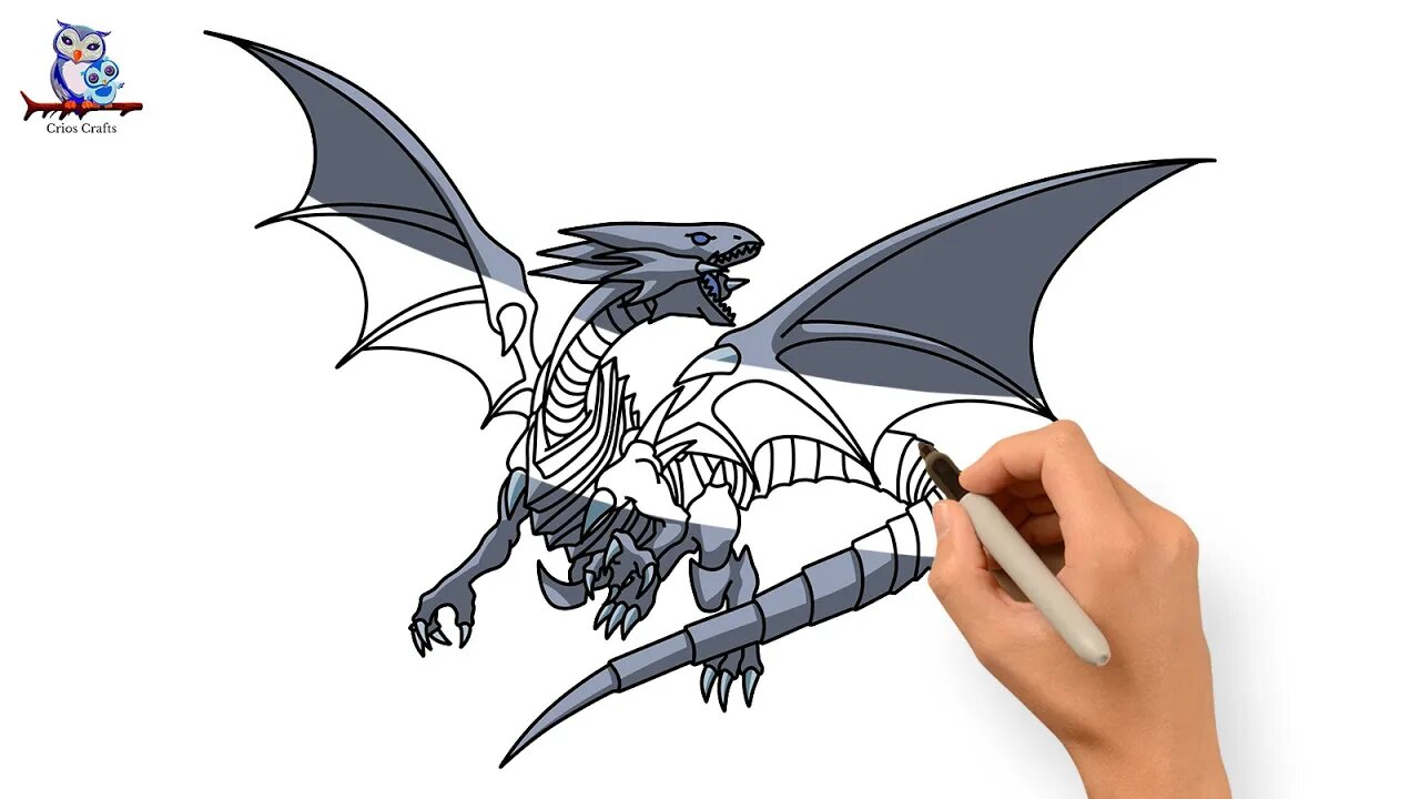 How to Draw Blue-Eyes White Dragon - Yu-Gi-Oh!