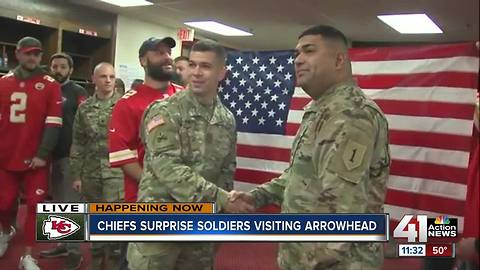 Kansas City Chiefs players surprise men and women in uniform