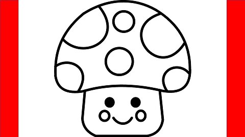 How To Draw a Cute Mushroom - Step By Step Drawing