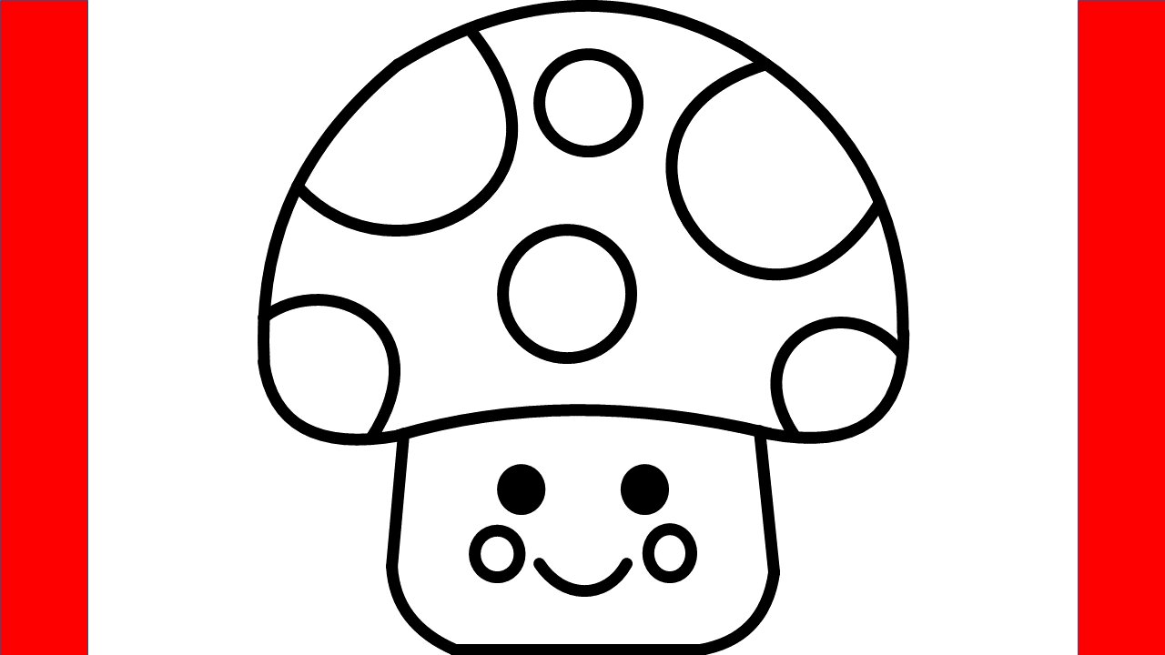 How To Draw a Cute Mushroom - Step By Step Drawing