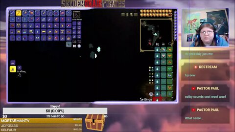 Terraria, while listening to stories