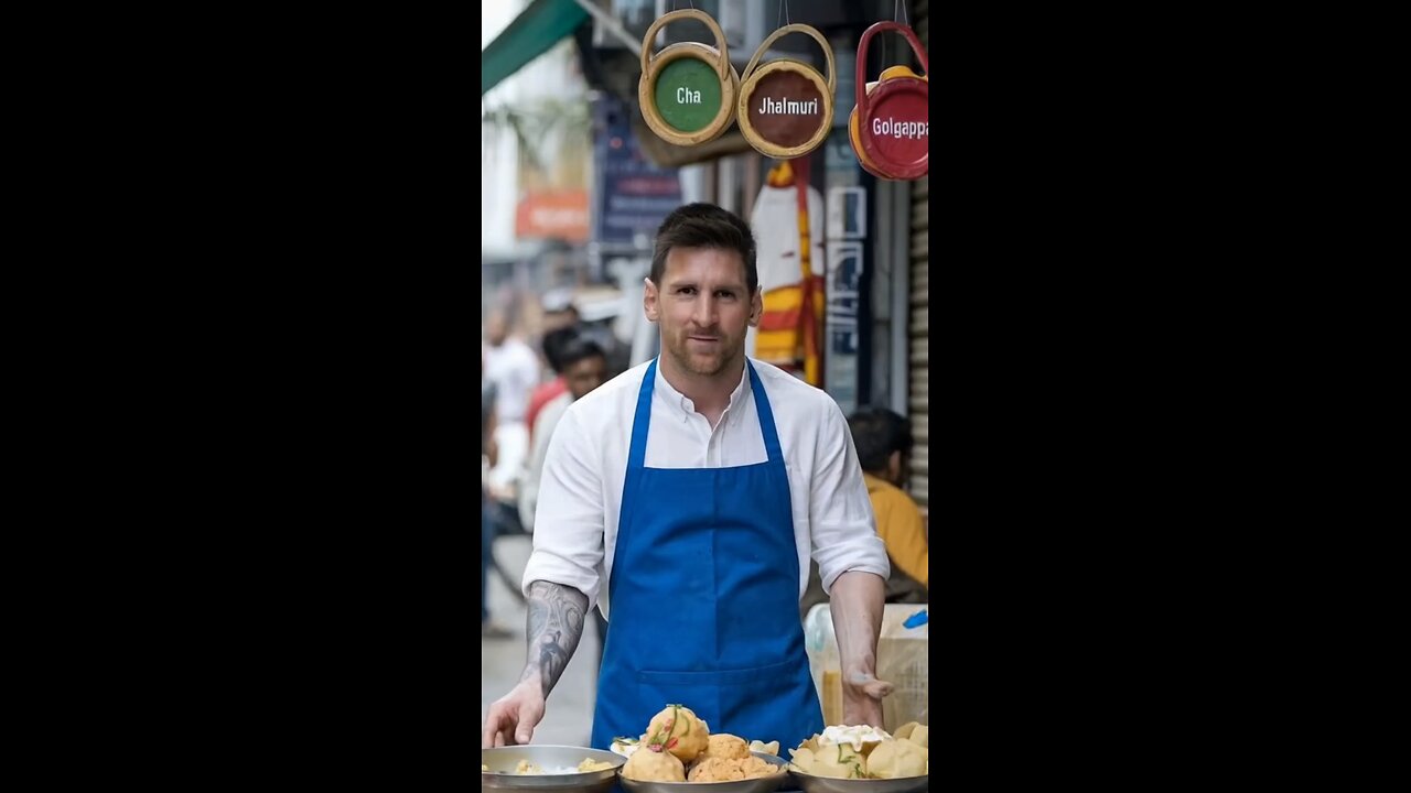 Messi as street food seller haha