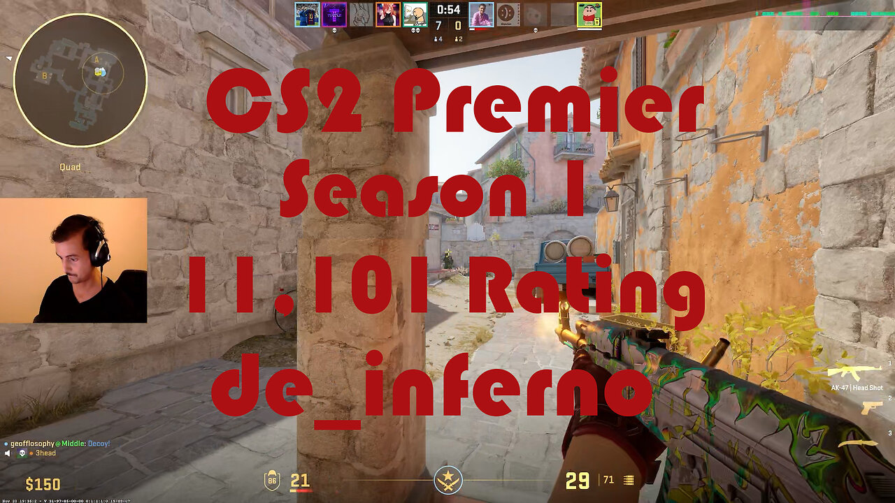 CS2 Premier Matchmaking - Season 1 - 11,101 Rating - de_inferno